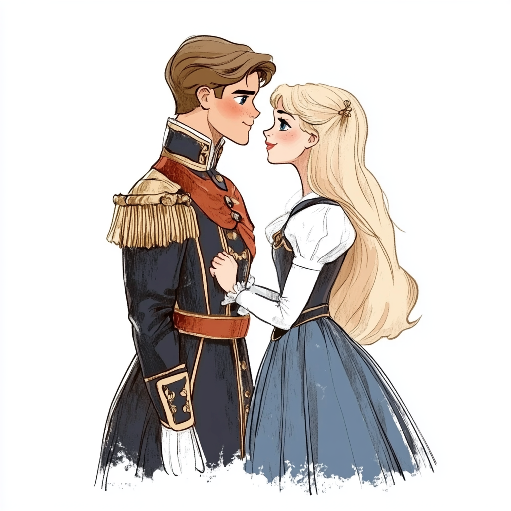 Cinderella and the prince happily married, symbolizing their happy ever after.